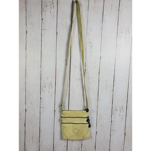 Kipling tan beige neutral Alvar Crossbody Purse Bag No monkey Yellow